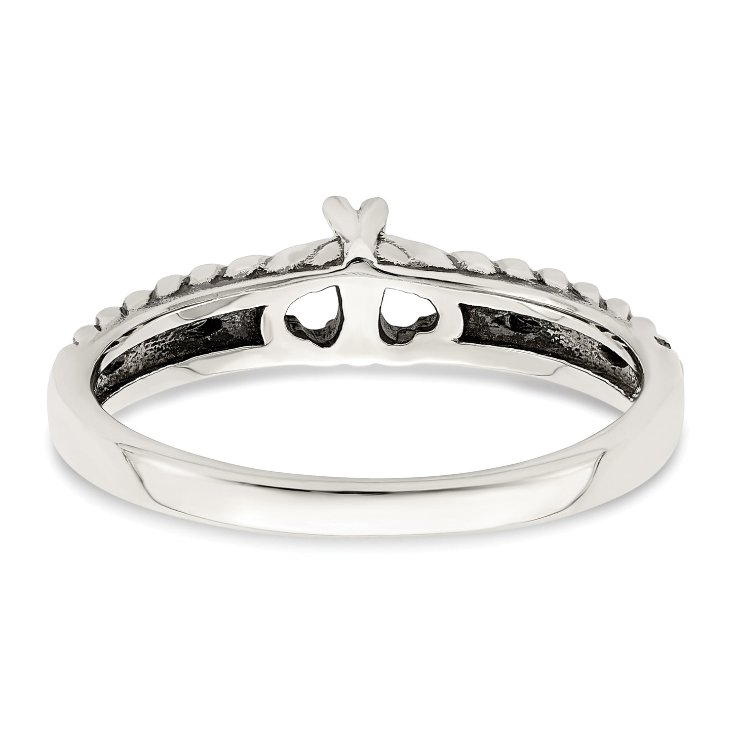 Sterling Silver Antiqued w/14k 2-stone Mother's Ring, Size 5