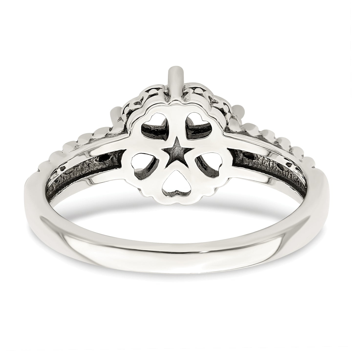 Sterling Silver Antiqued with 14k 5-stone Mother's Ring, Sz 10