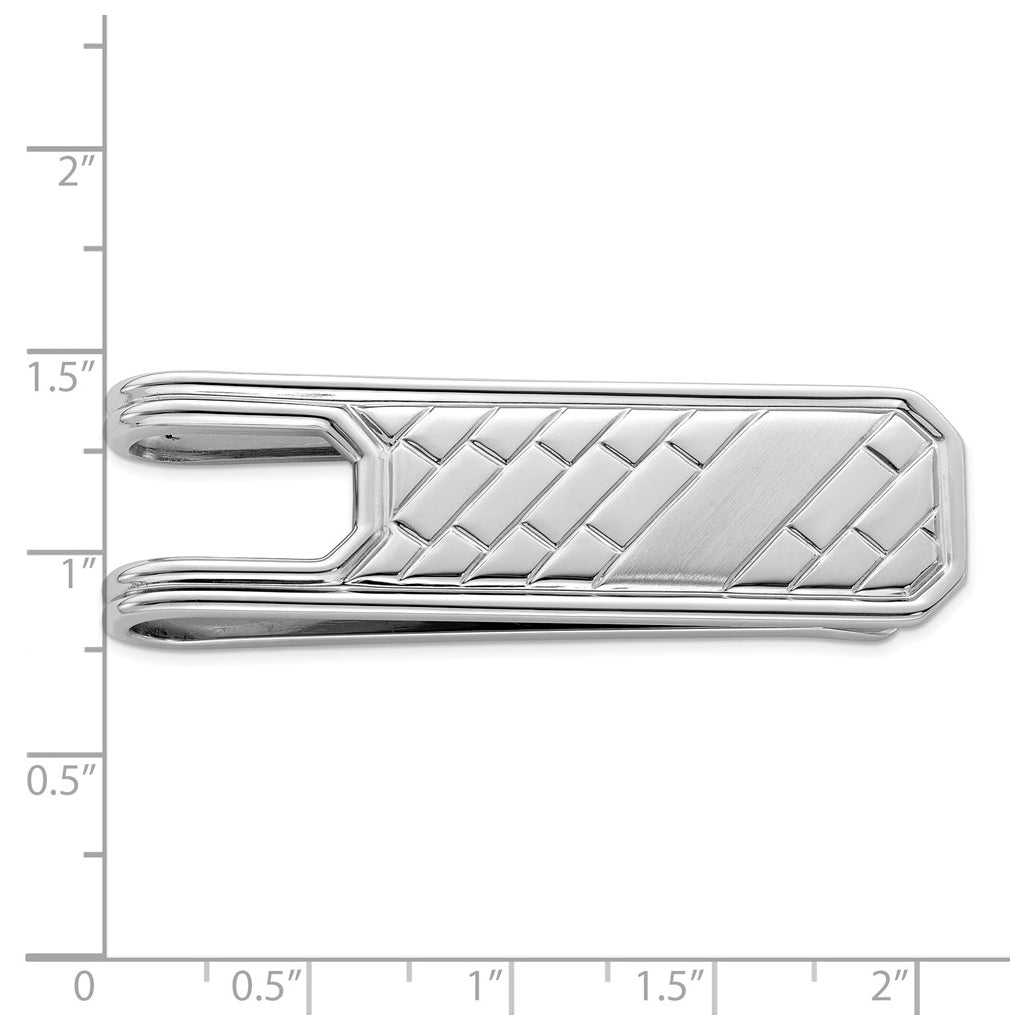 Sterling Silver Rhodium Plated Money Clip – Elegant Jewelry Gift for Birthday, Anniversary, Engagement, Wedding