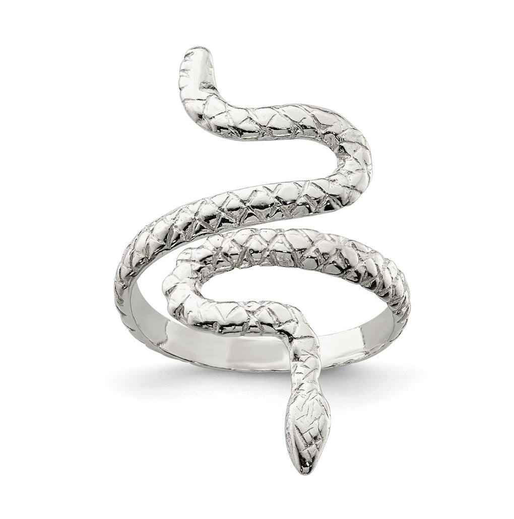 Sterling Silver Womens Snake Ring, Size 7