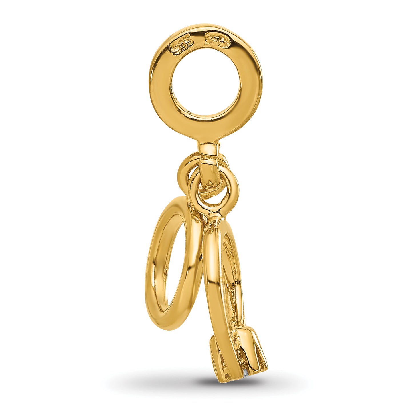 Sterling Silver Reflections Gold plated Wedding Rings Cubic Zirconia Dangle Bead