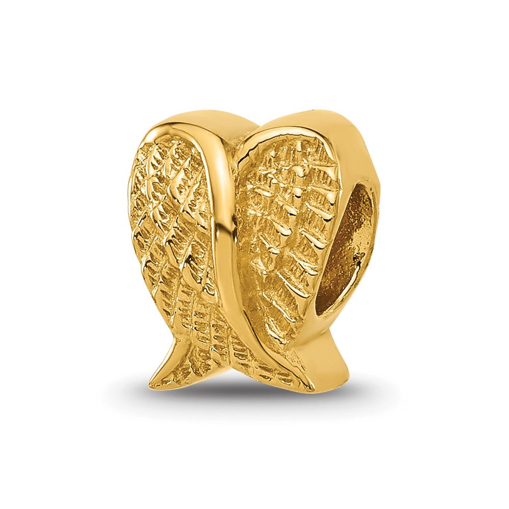 Sterling Silver Reflections Gold plated Angel Wings Bead