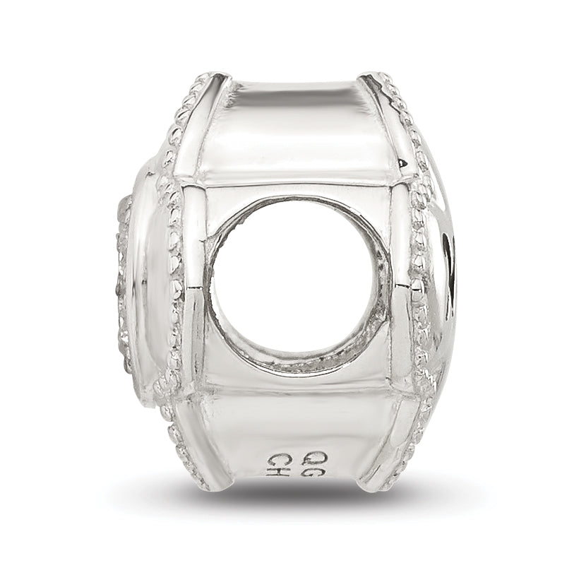 Sterling Silver Reflections Polished Cubic Zirconia Floral Nana Bead