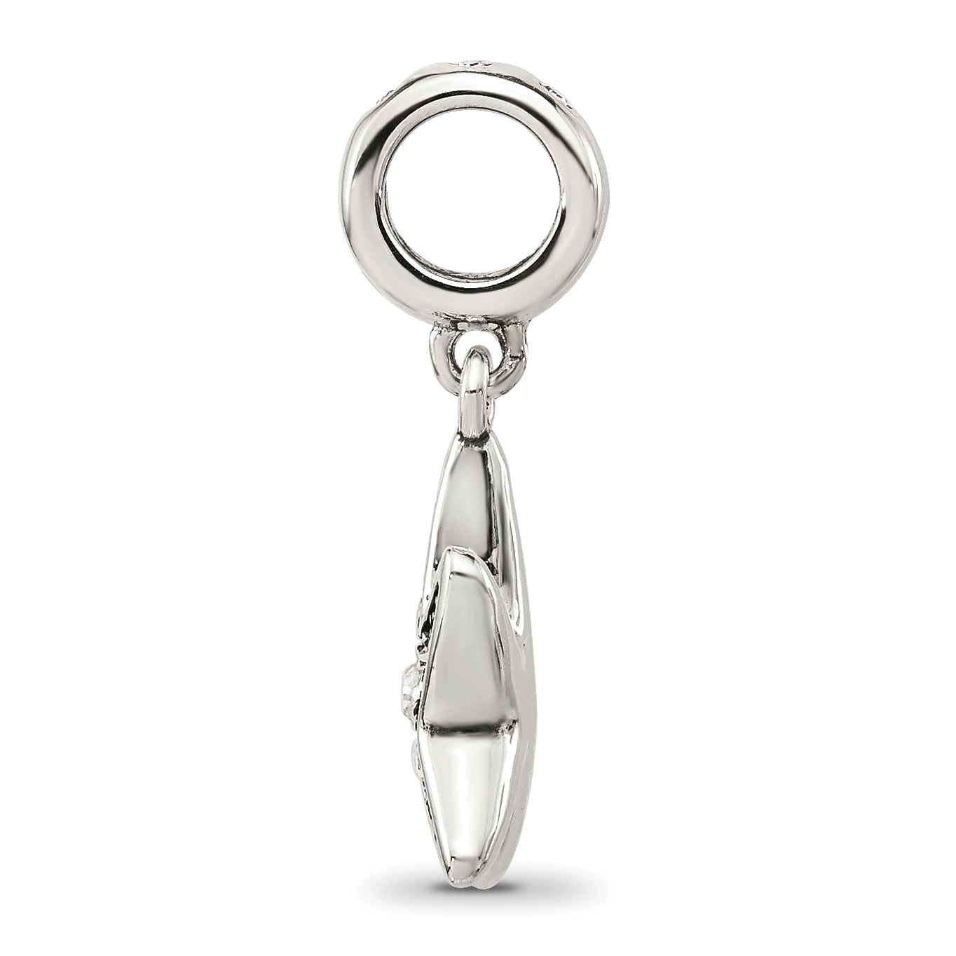 Sterling Silver Reflections Clear Cubic Zirconia Starfish Dangle Bead