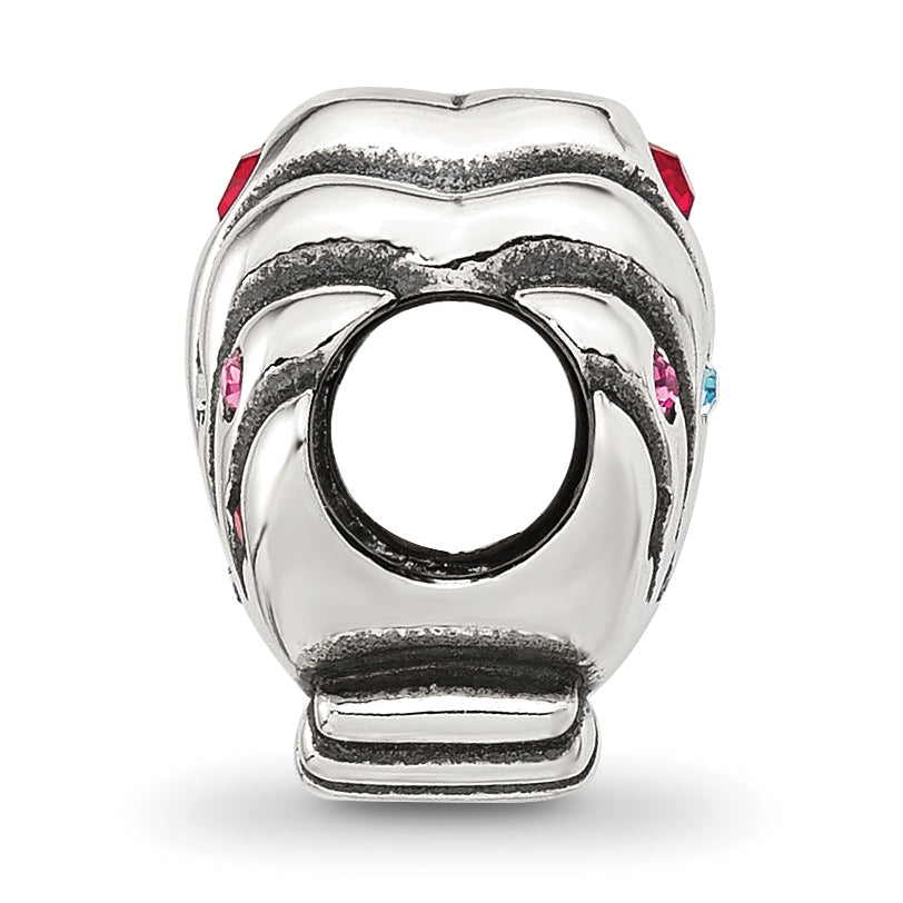 Sterling Silver Reflections Multi-color Cubic Zirconia Shell Bead