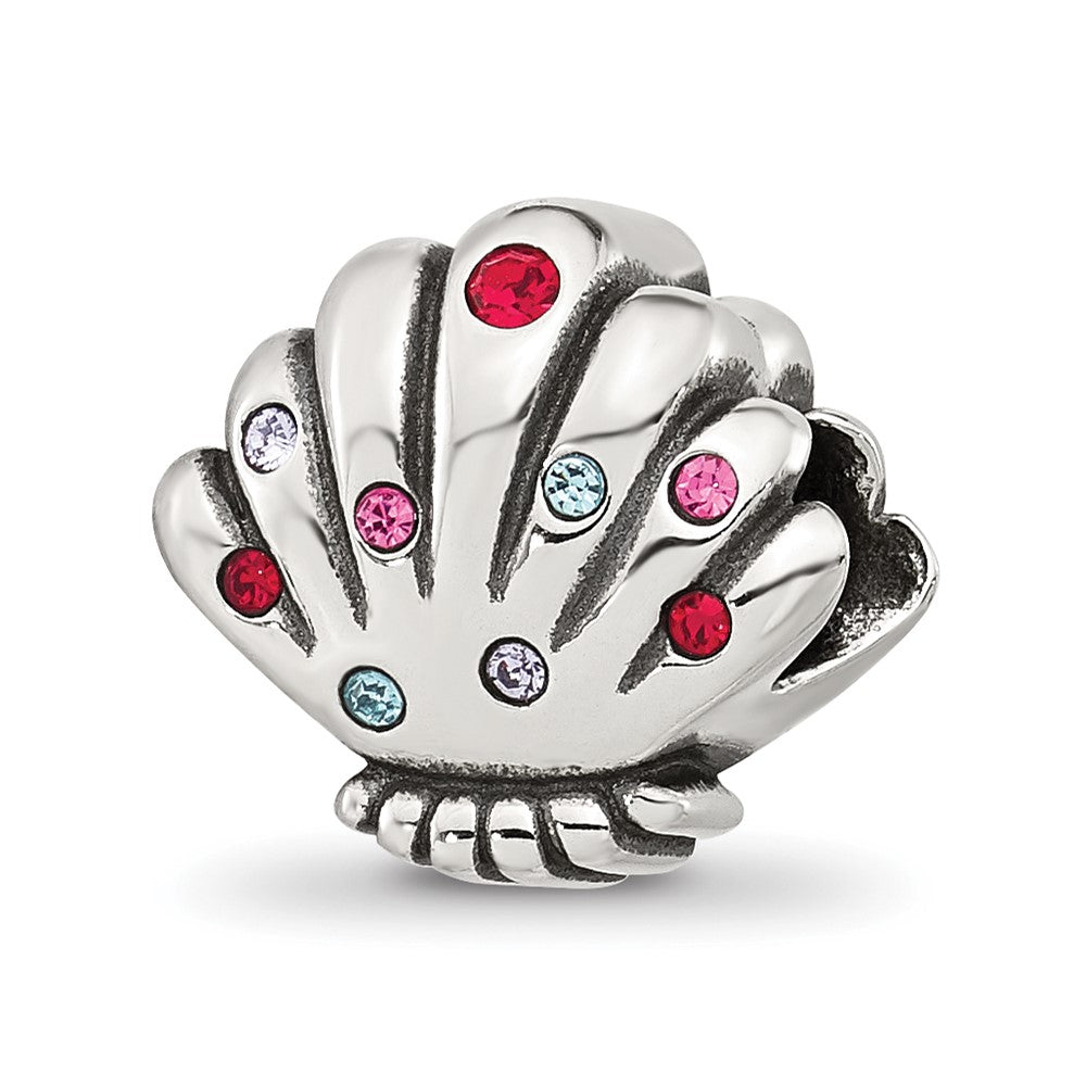 Sterling Silver Reflections Multi-color Cubic Zirconia Shell Bead