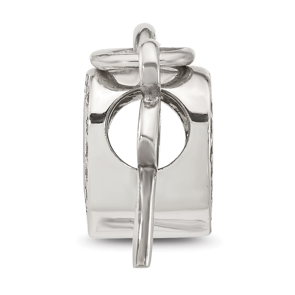 Sterling Silver Reflections Cubic Zirconia Heart Lock with Key Bead