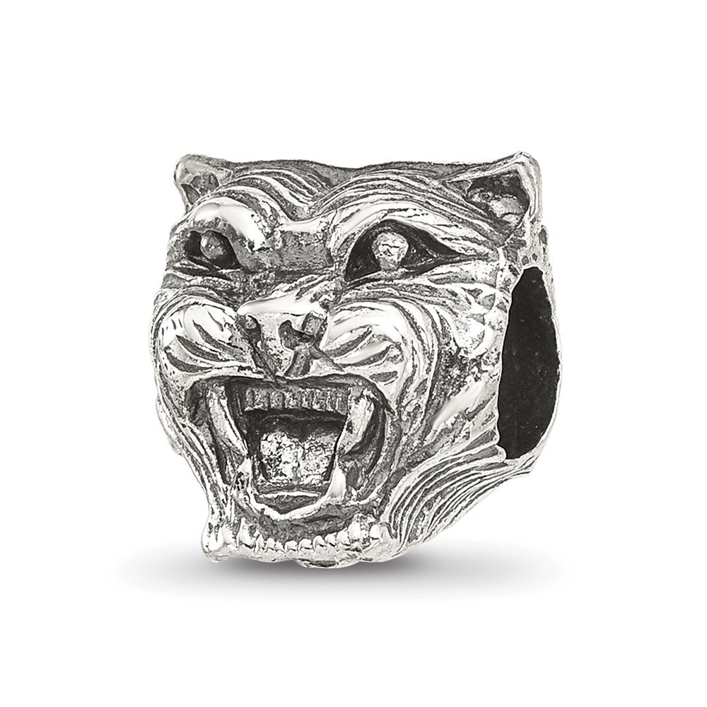 Sterling Silver Reflections Antiqued Tiger Head Bead