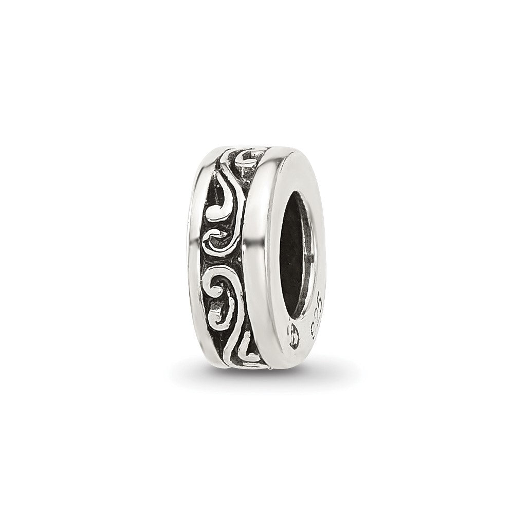 Sterling Silver Reflections Antiqued Scroll Spacer Bead