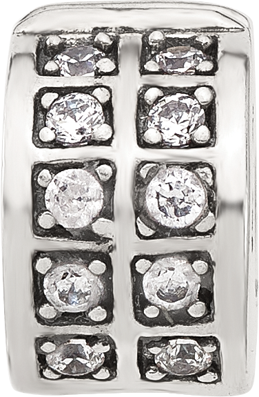 Sterling Silver Reflections Cubic Zirconia Clip Bead