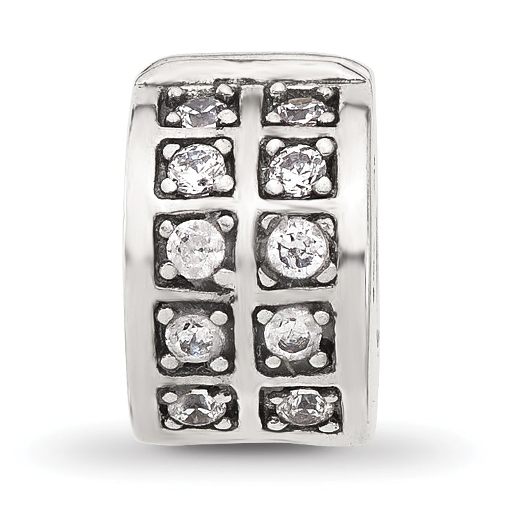 Sterling Silver Reflections Cubic Zirconia Clip Bead