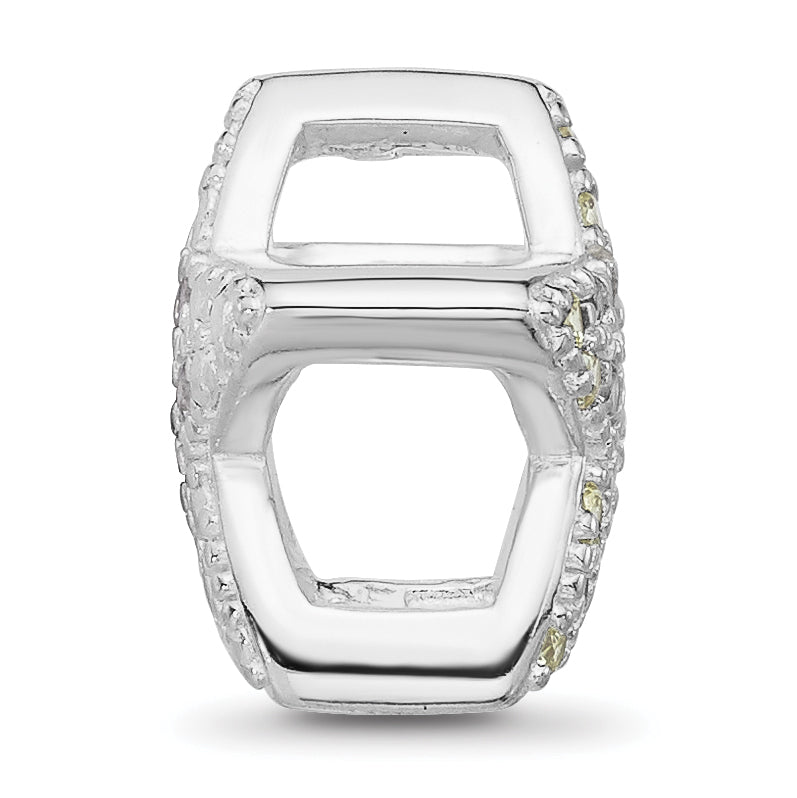 Sterling Silver Reflections Rhodium plated Yellow & Clear Cubic Zirconia Star Bead