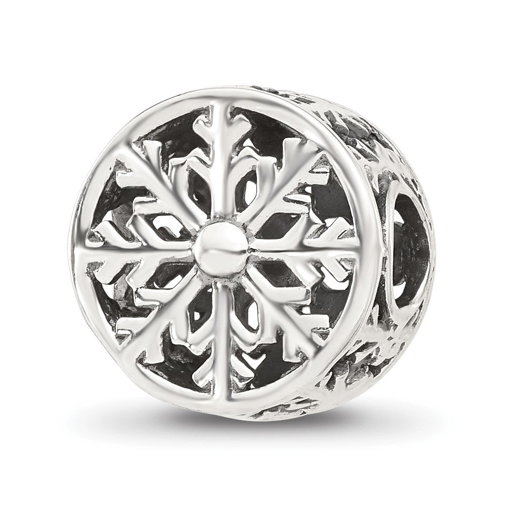 Sterling Silver Reflections Snowflake Circle Bead