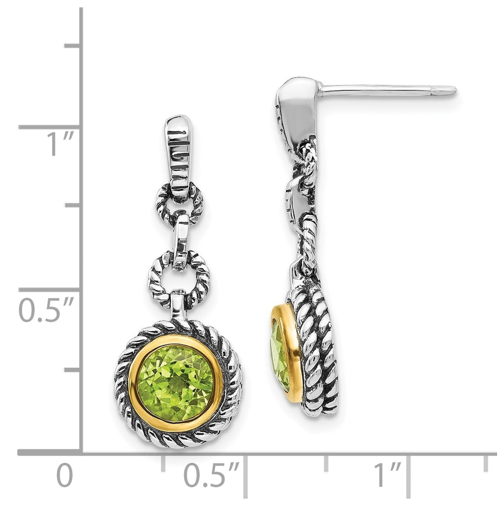 Sterling Silver w/Gold-tone Flash Gold-plated Peridot Earrings – Elegant Jewelry Gift for Birthday, Anniversary, Engagement, Wedding