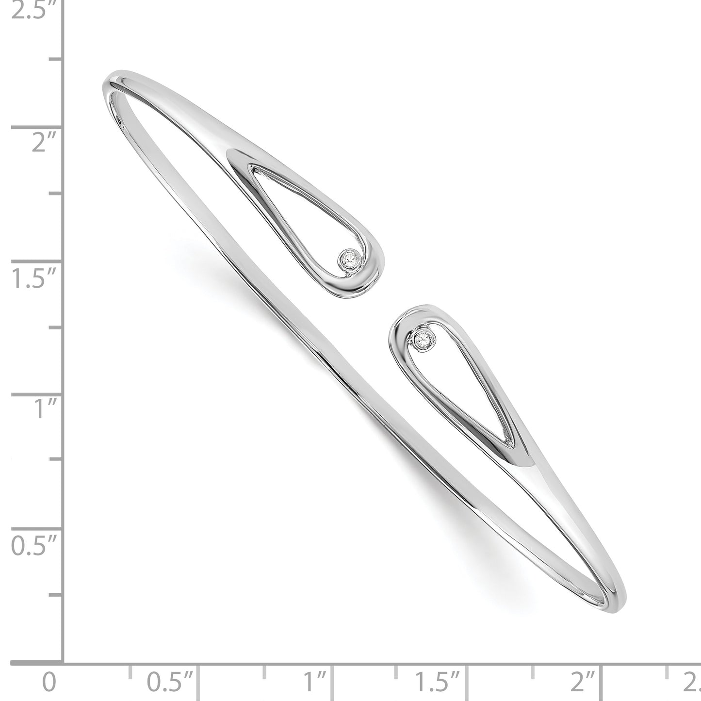 White Ice Sterling Silver Rhodium plated Diamond Bangle