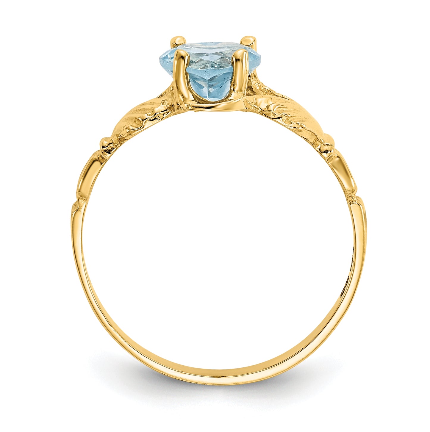 14K Yellow Gold December Cubic Zirconia Birthstone Claddagh Ring