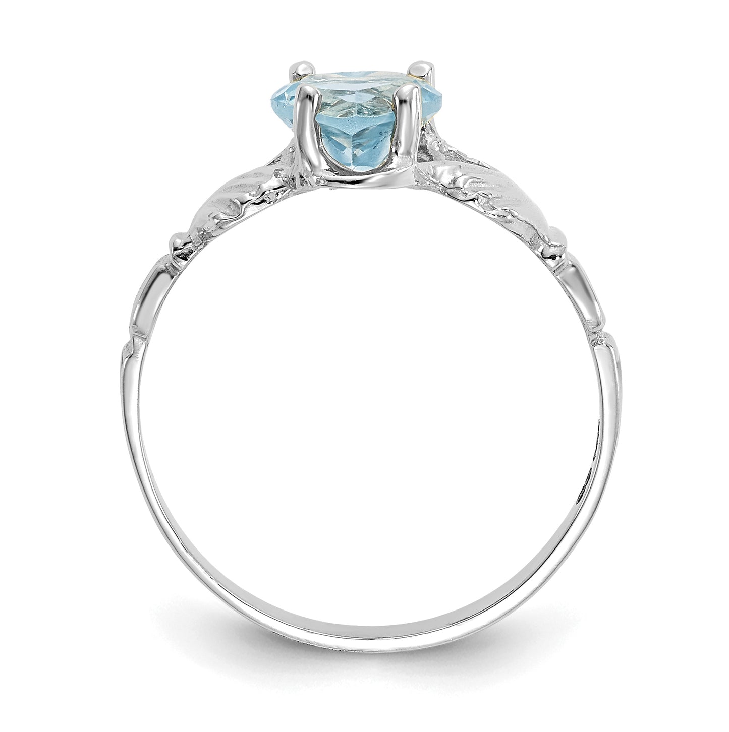 14k White Gold December Cubic Zirconia Birthstone Claddagh Ring