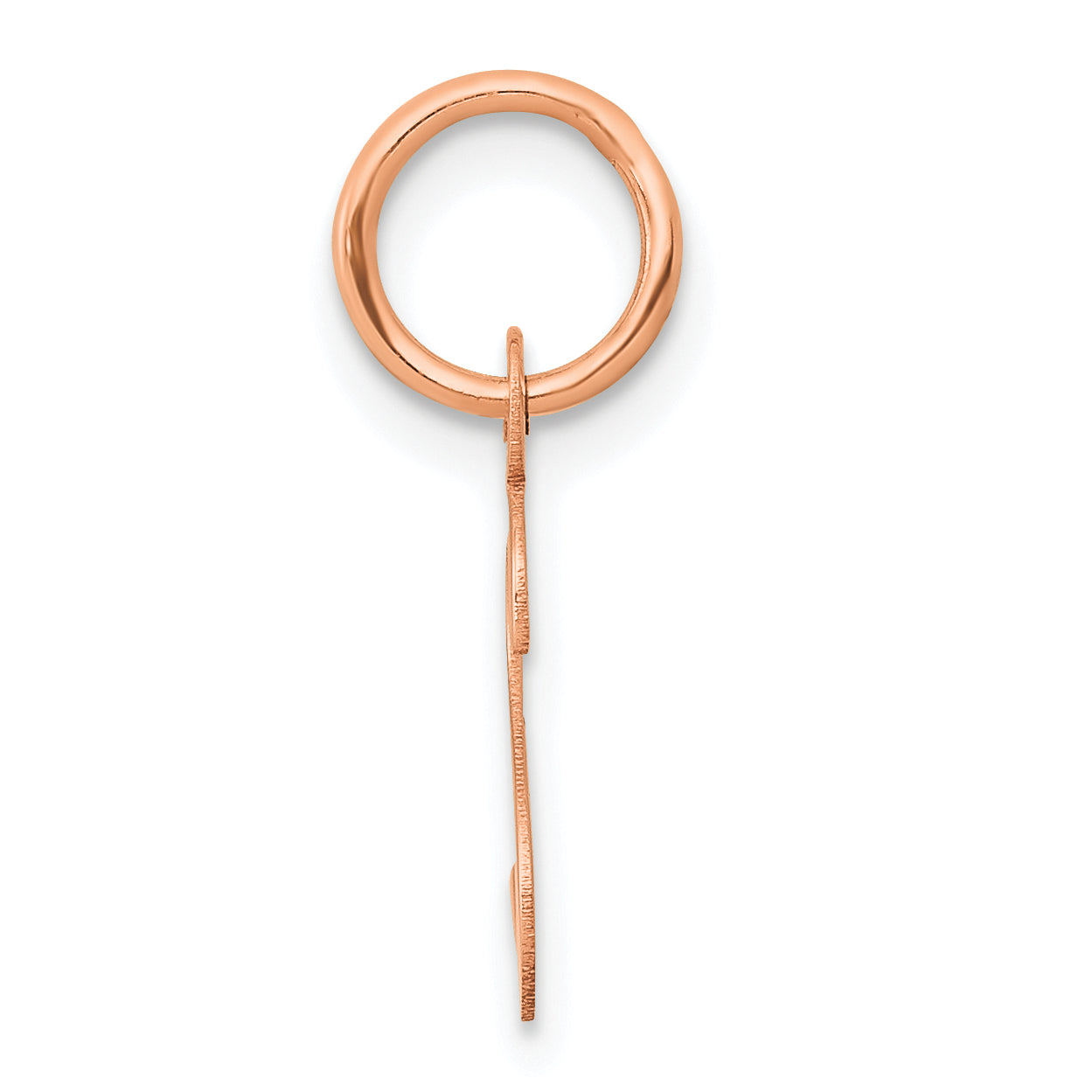 14k Rose Gold Slanted Block Initial S Charm