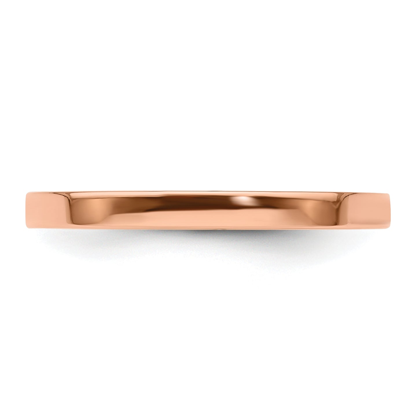 14k Rose Gold 2mm Lightweight Flat Wedding Band Size 5