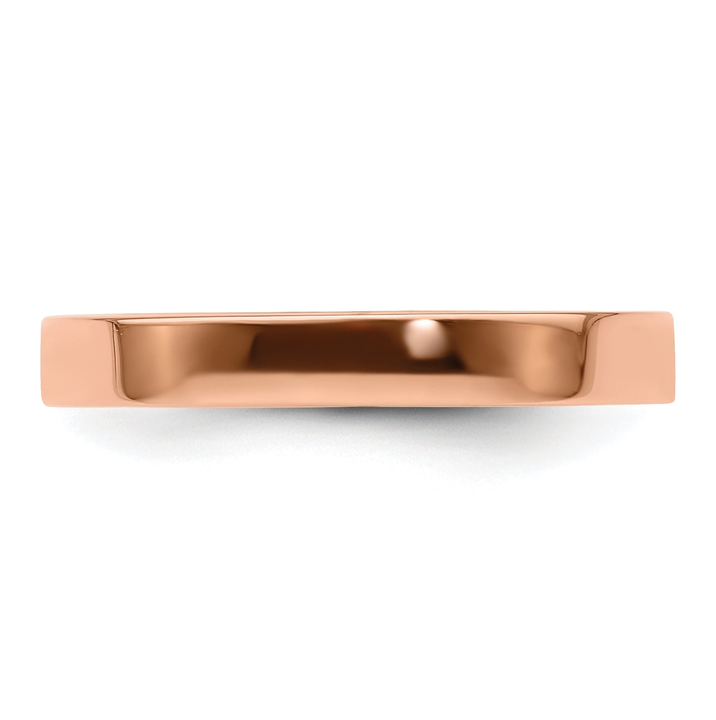 14k Rose Gold 3mm Lightweight Flat Wedding Band Size 5.5