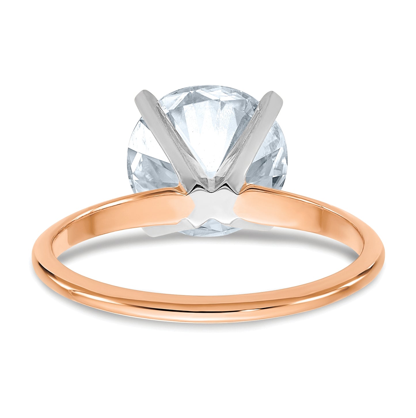 14K Rose Gold 3ct. 9.5mm G H I True Light Round Moissanite Solitaire Ring