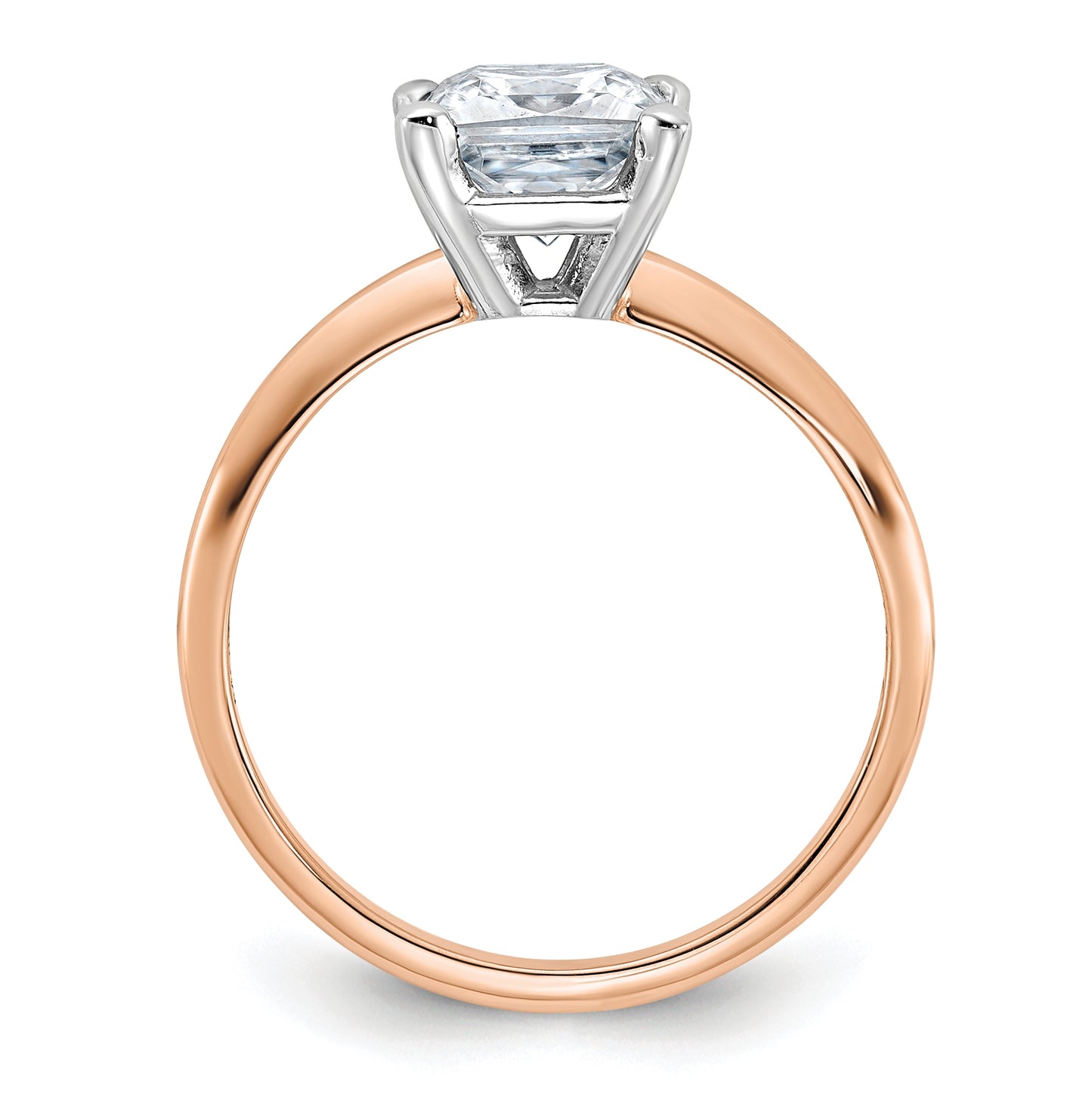 14K Rose Gold 3/4ct. 6.5mm G H I True Light Princess Moissanite Solitaire Ring