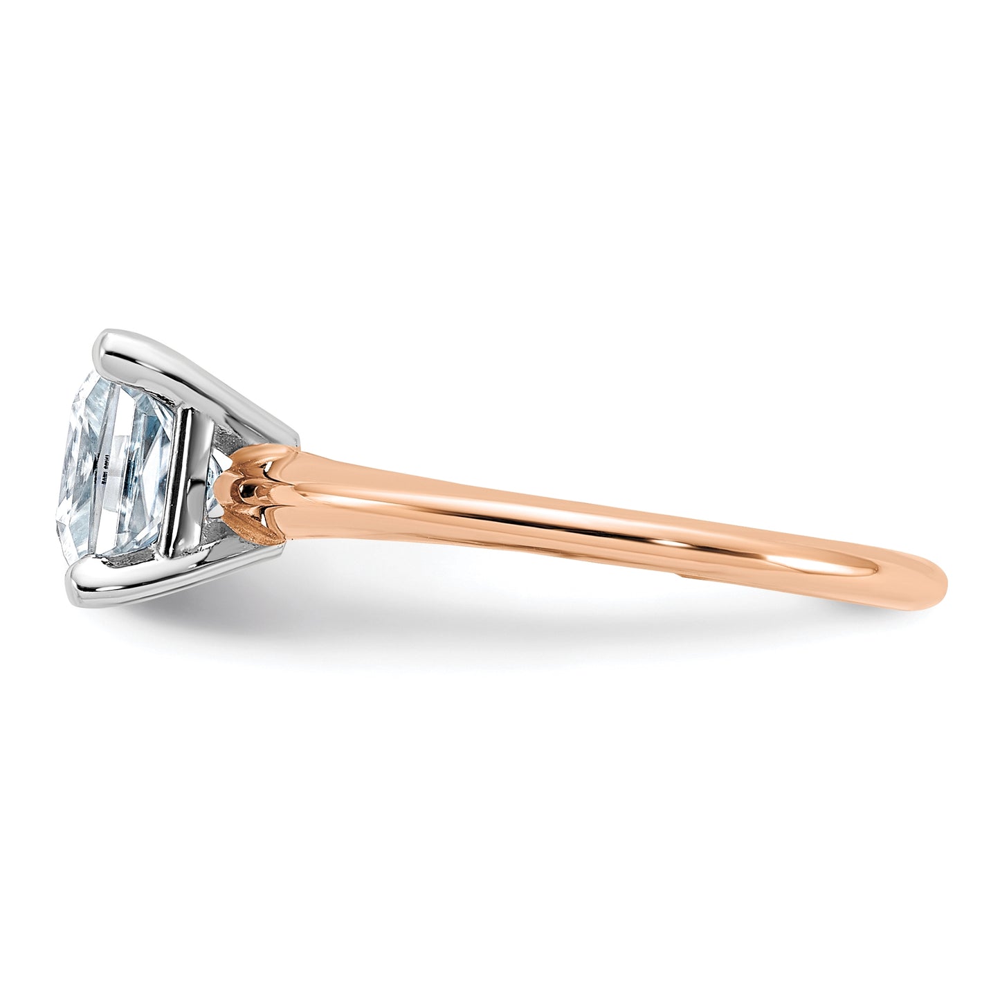 14K Rose Gold 3/4ct. 6.5mm G H I True Light Princess Moissanite Solitaire Ring