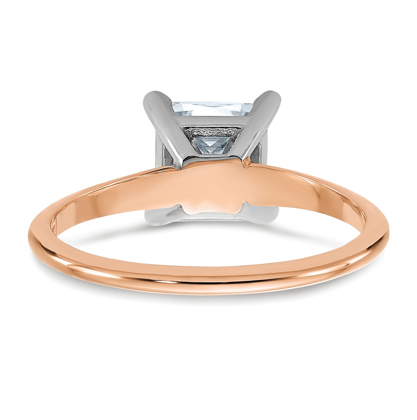 14K Rose Gold 3/4ct. 6.5mm G H I True Light Princess Moissanite Solitaire Ring