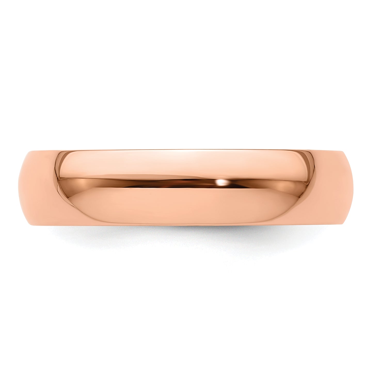 14k Rose Gold 5mm Lightweight Half Round Wedding Band Size 4.5
