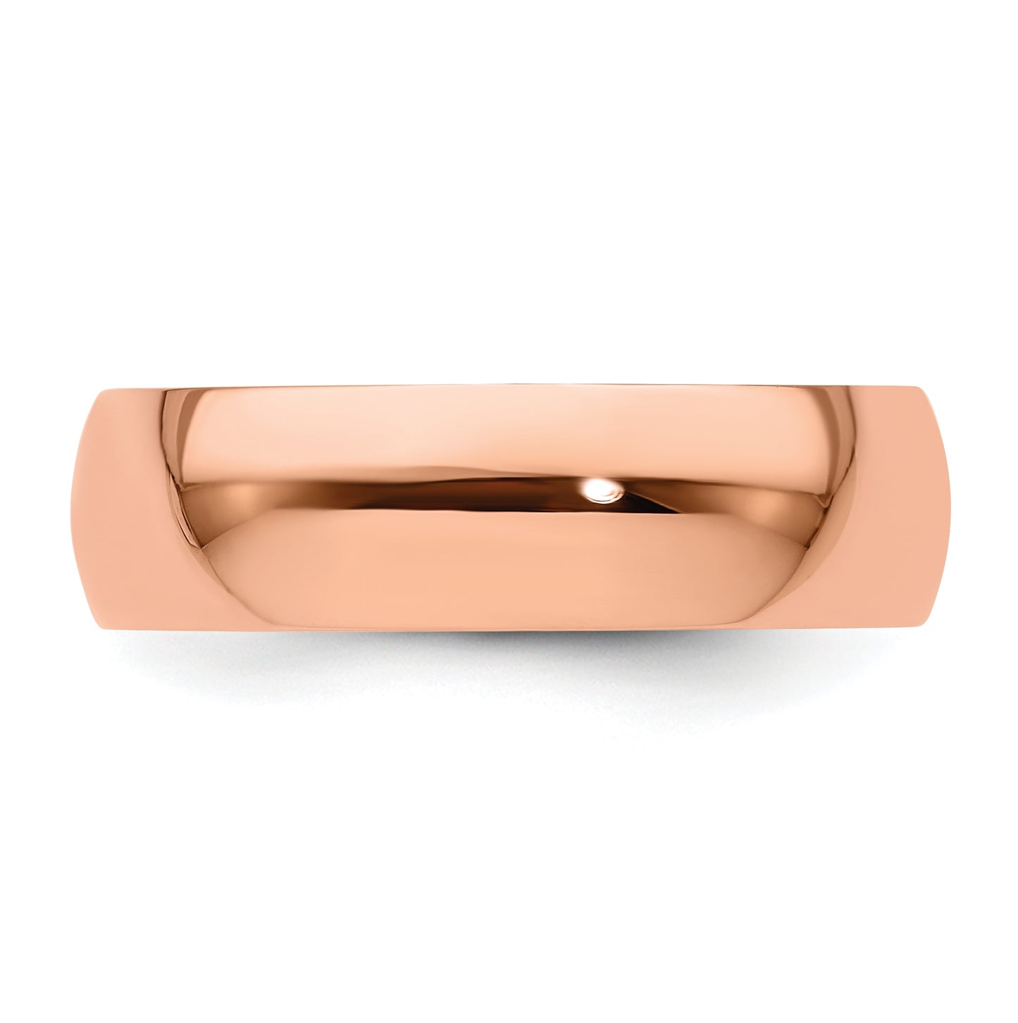 14k Rose Gold 6mm Lightweight Half Round Wedding Band Size 5.5