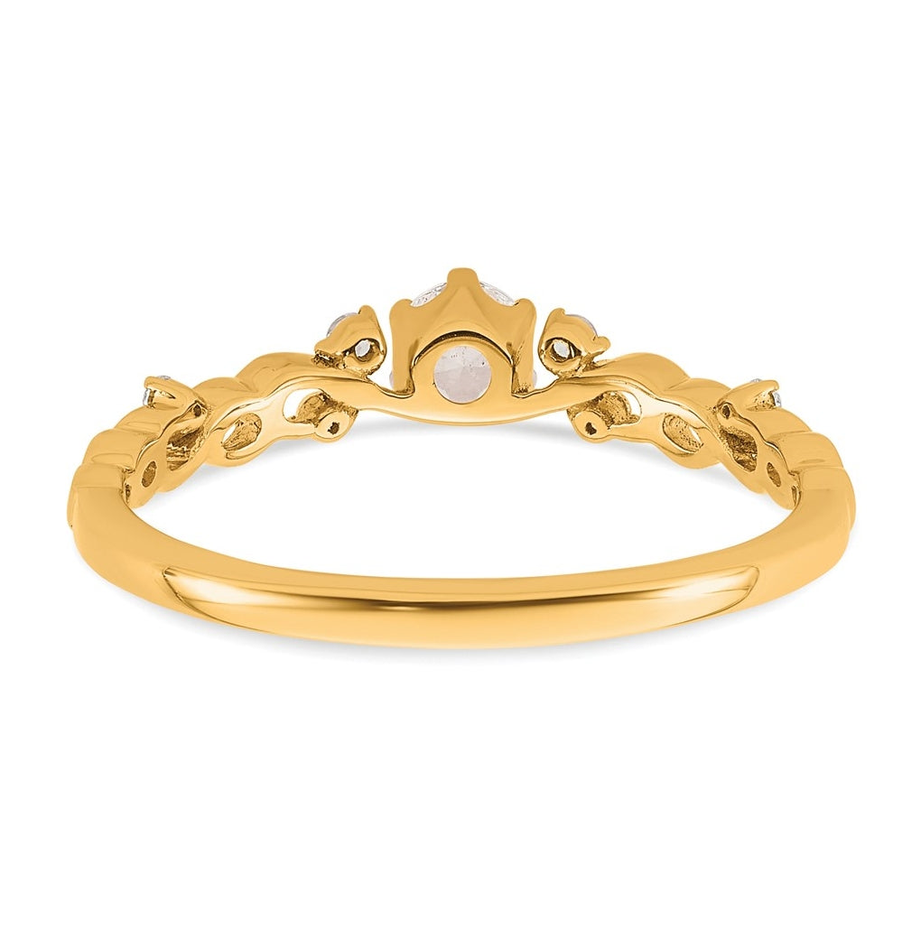 14K Yellow Or Rose Gold Polished Complete Diamond Infinity Design Promise Ring