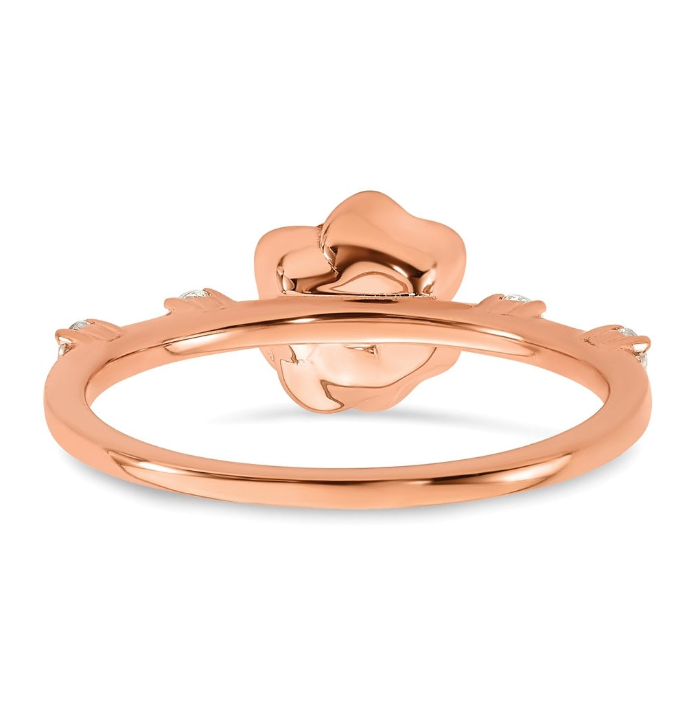 14K Rose Gold Complete Diamond Rose Promise Ring