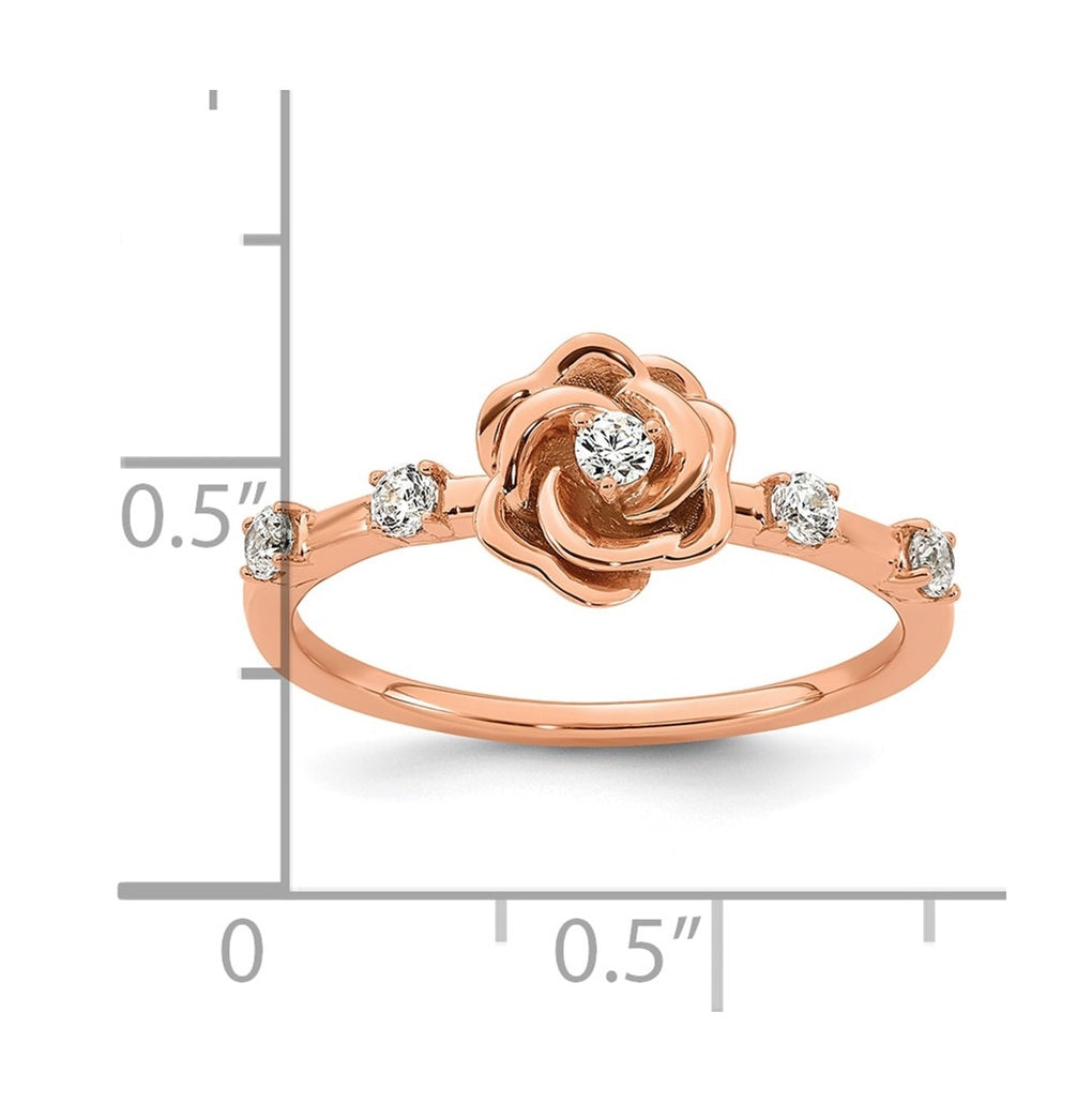 14K Rose Gold Complete Diamond Rose Promise Ring