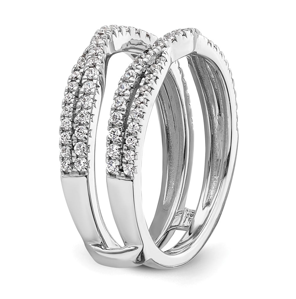14k White Gold 5/8 carat Lab Grown Diamond VS+ F+ Complete Ring Guard