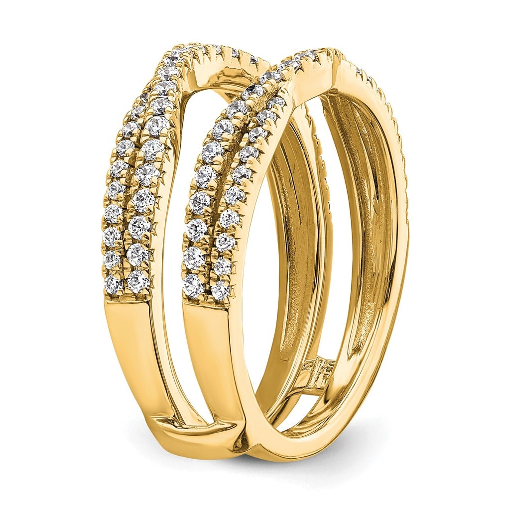 14k Yellow Gold 5/8 carat Lab Grown Diamond VS+ F+ Complete Ring Guard