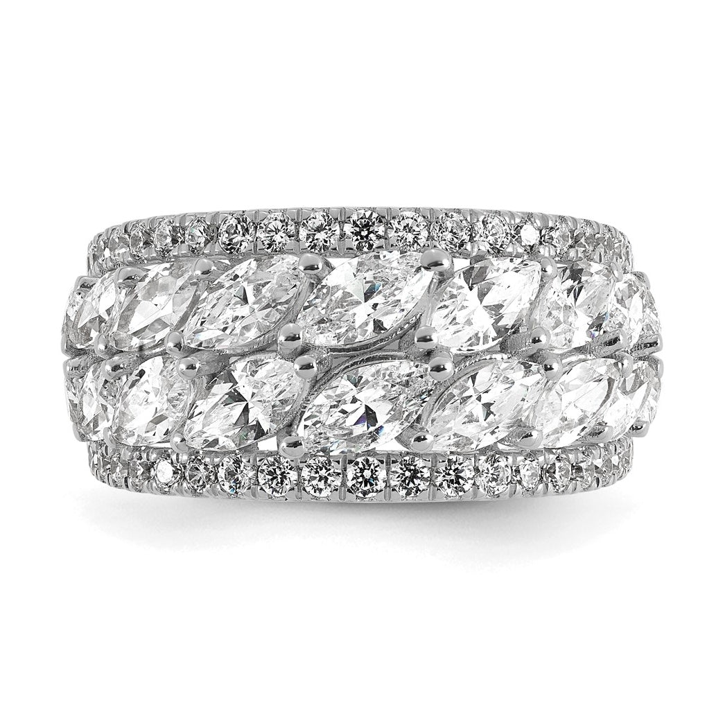 14k White Gold 3 1/4 carat Lab Grown Diamond VS/SI+ G+ Complete Fashion Ring