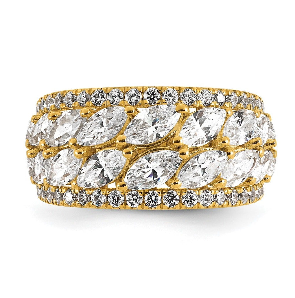 14k Yellow Gold 3 1/4 carat Lab Grown Diamond VS/SI+ G+ Complete Fashion Ring