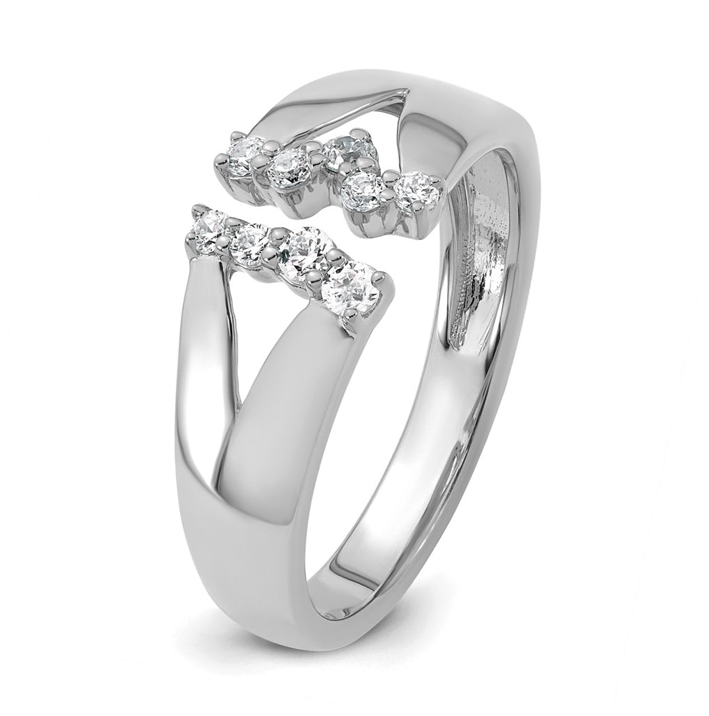 14k White Gold 1/5 carat Lab Grown Diamond VS+ F+ Complete Fashion Ring