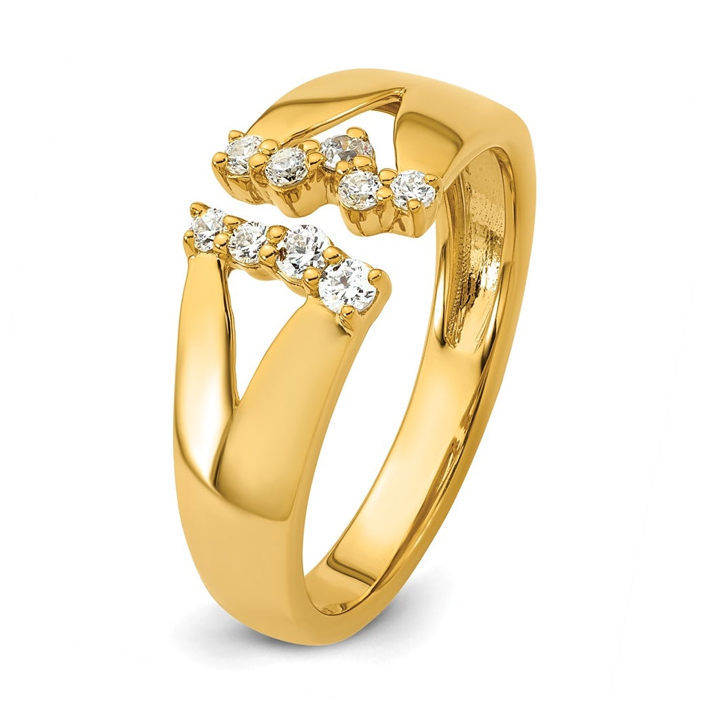 14k Yellow Gold 1/5 carat Lab Grown Diamond VS+ F+ Complete Fashion Ring