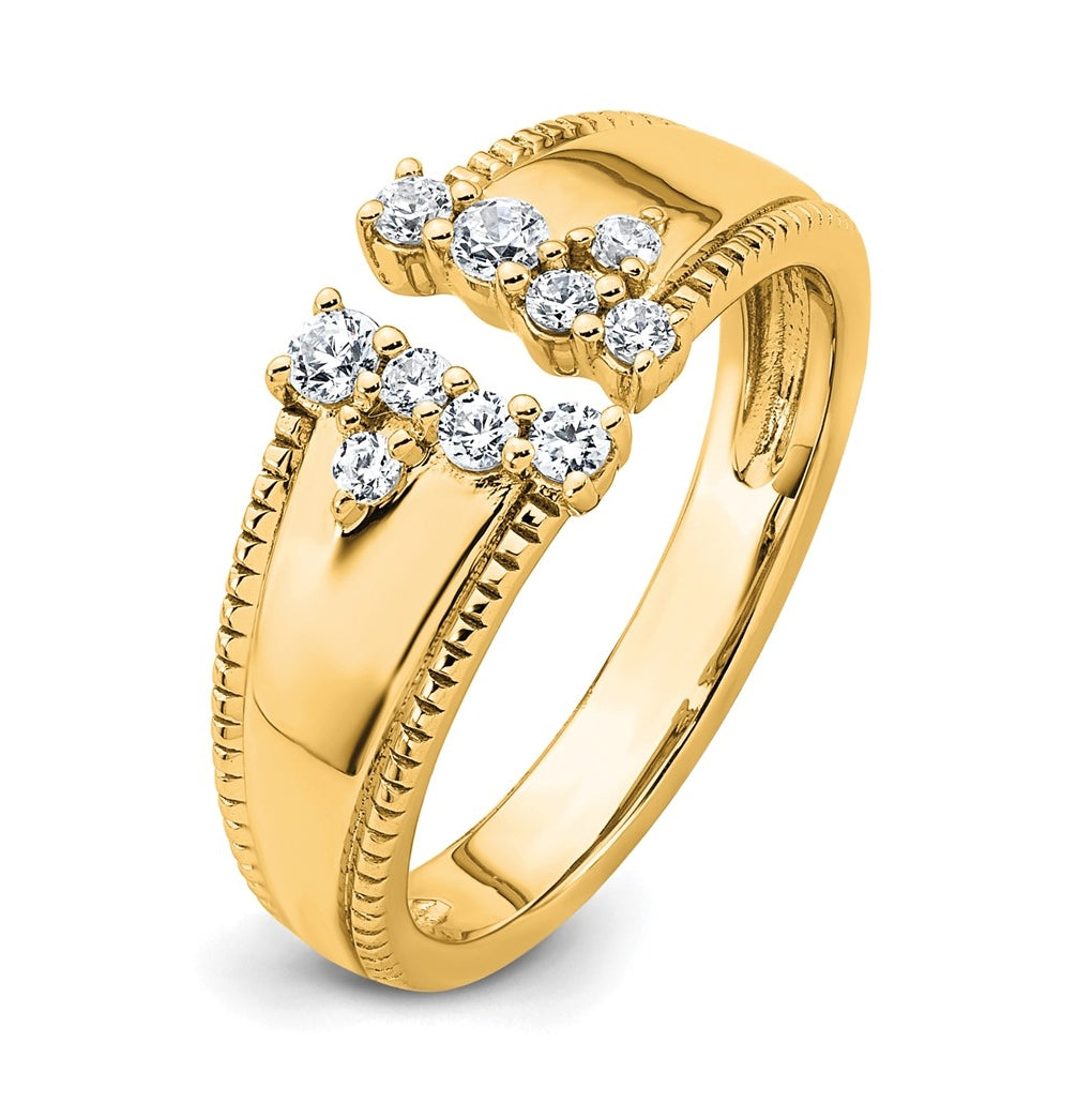 14k Yellow Gold 1/4 carat Lab Grown Diamond VS+ F+ Complete Fashion Ring