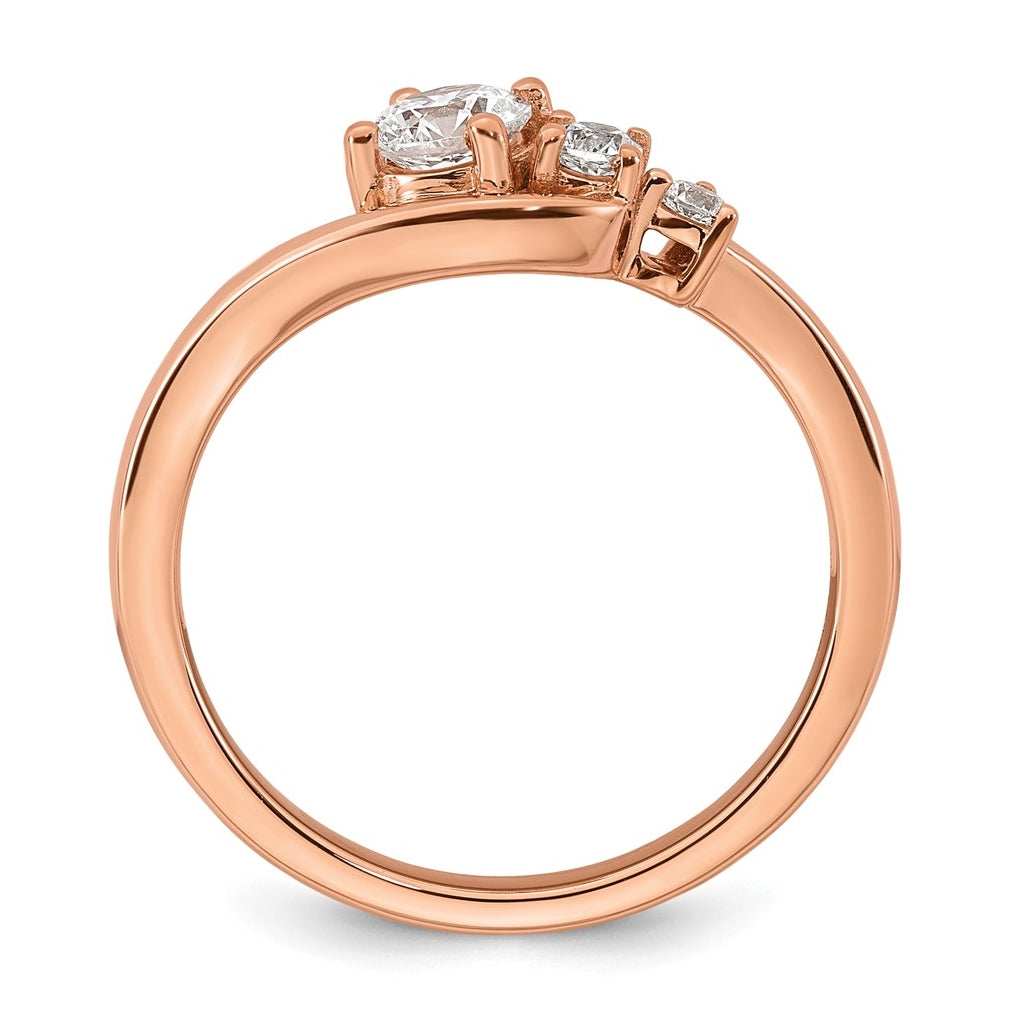 14k Rose Gold 1/2 carat Lab Grown Diamond VS+ F+ Round Complete Engagement Ring