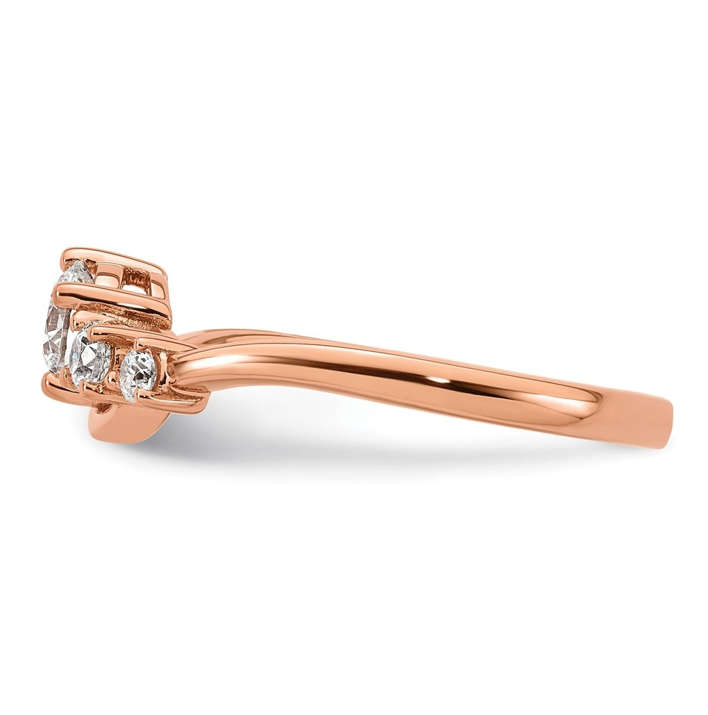 14k Rose Gold 1/2 carat Lab Grown Diamond VS+ F+ Round Complete Engagement Ring