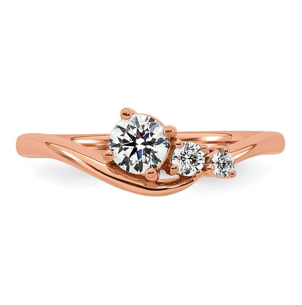14k Rose Gold 1/2 carat Lab Grown Diamond VS+ F+ Round Complete Engagement Ring