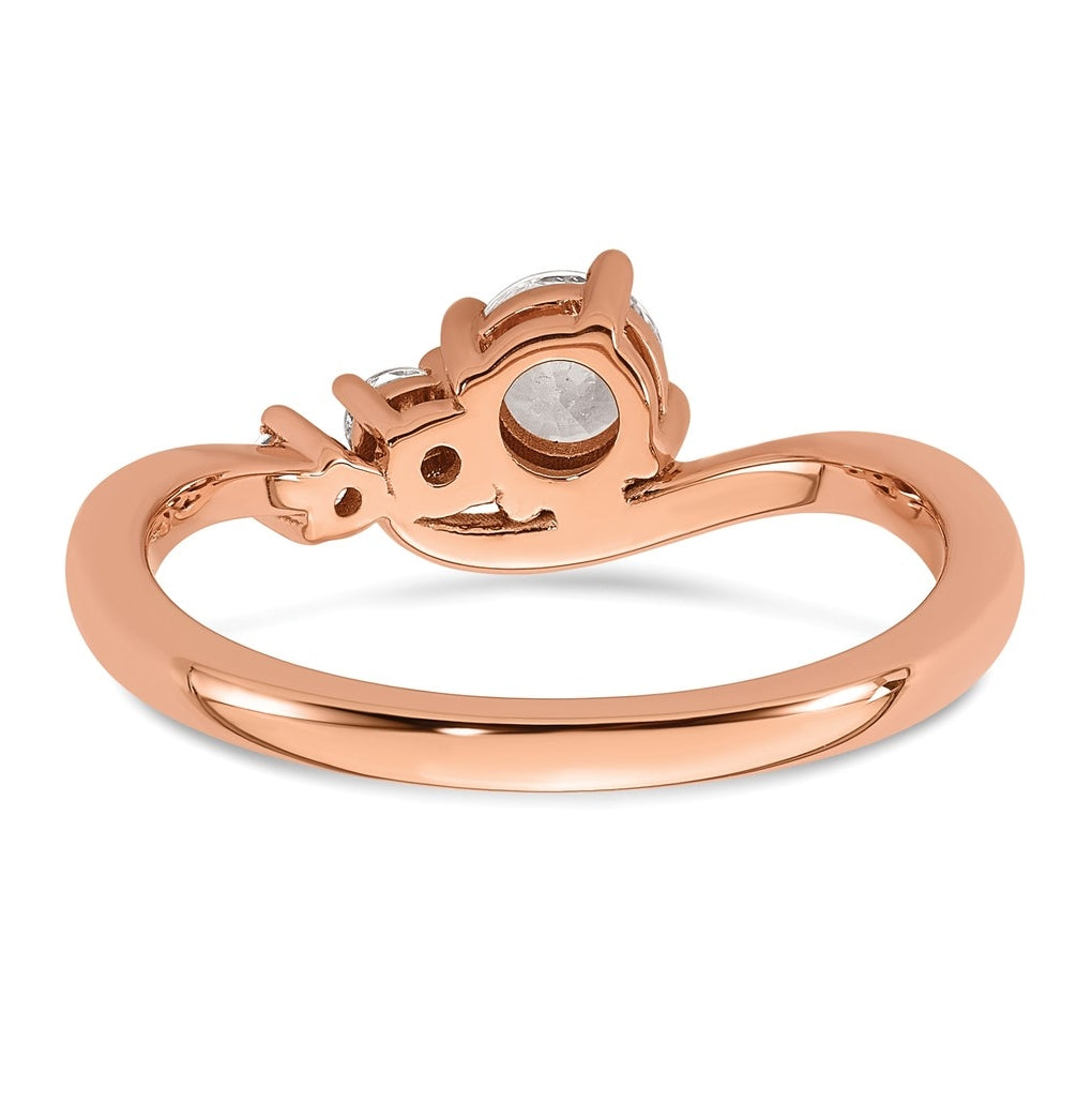 14k Rose Gold 1/2 carat Lab Grown Diamond VS+ F+ Round Complete Engagement Ring