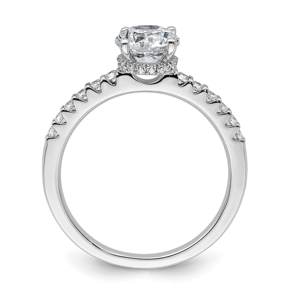 14k White Gold 1 1/4 carat Certified Lab Grown Diamond VS+ F+ Round Complete Engagement Ring
