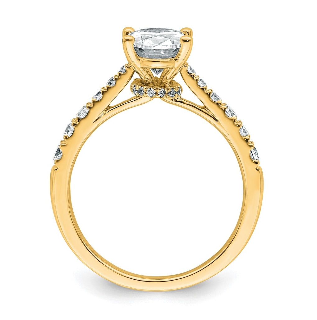 14k Yellow Gold 2 carat Certified Lab Grown Diamond VS+ F+ Oval Complete Engagement Ring