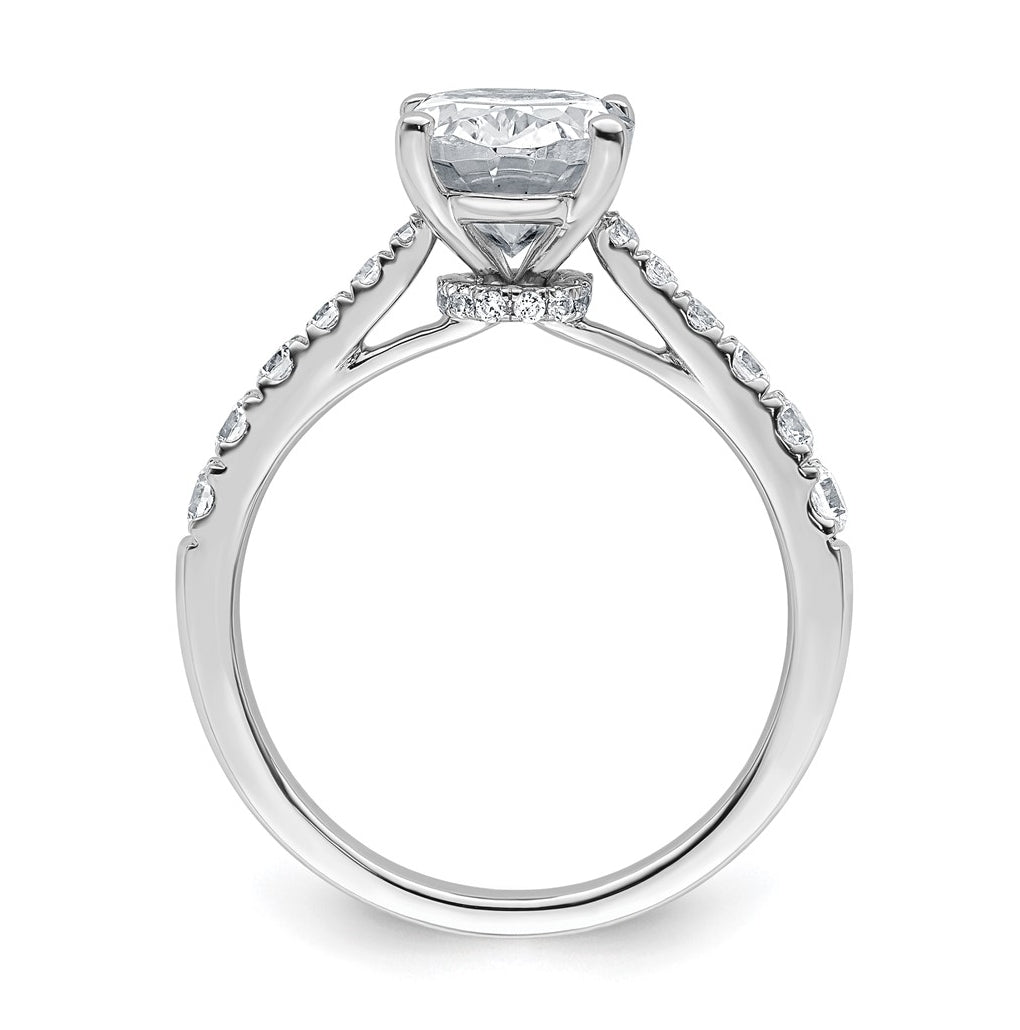 14k White Gold 3 carat Certified Lab Grown Diamond VS+ F+ Oval Complete Engagement Ring