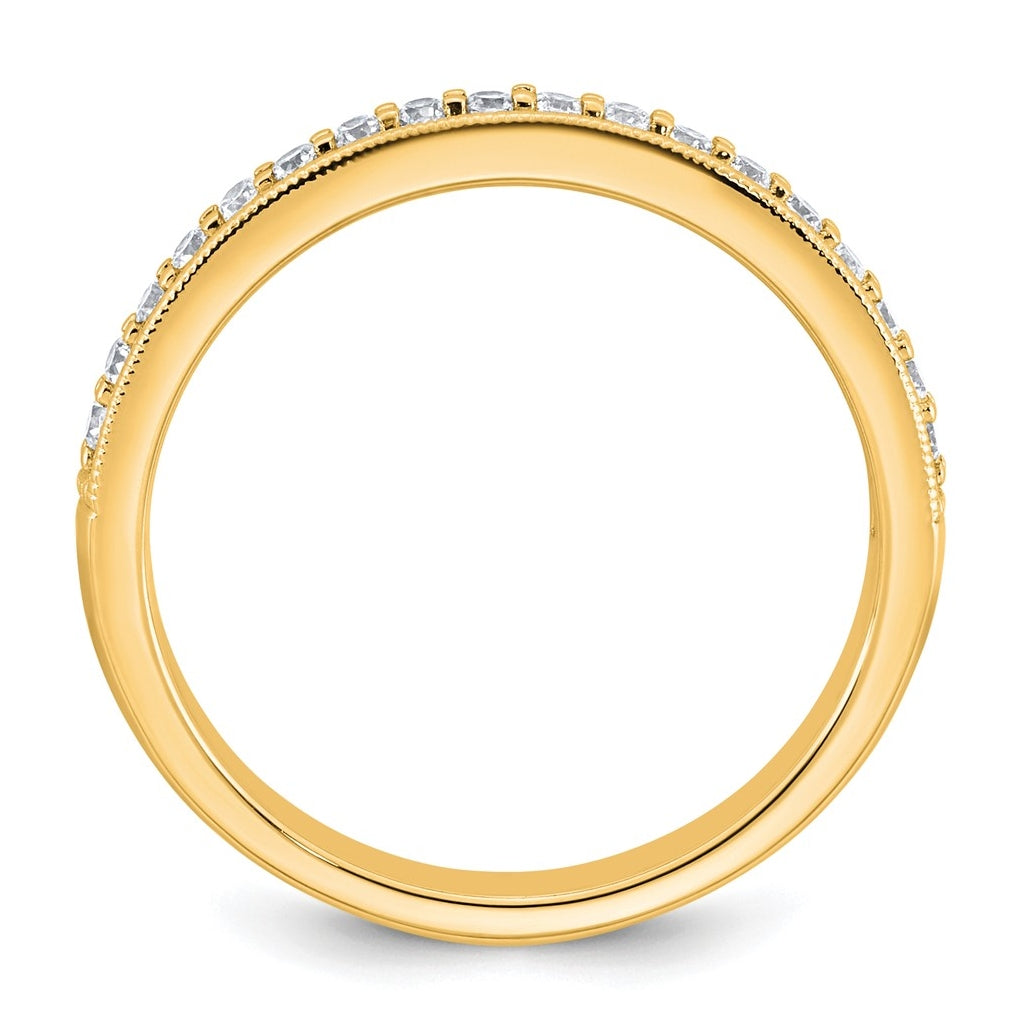 14k Yellow Gold 1/5 carat Lab Grown Diamond VS+ F+ Complete Wedding Band