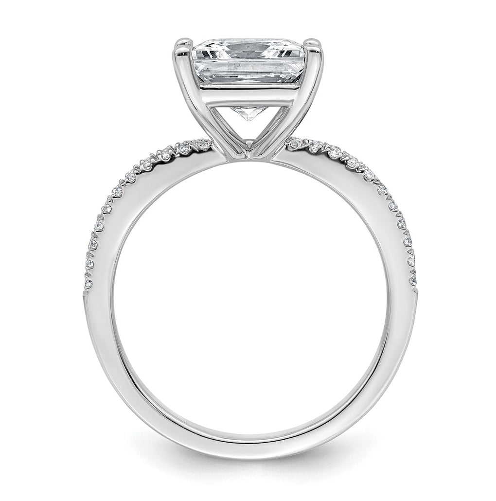 14K Yellow Or White Gold Certified Lab Grown Diamond VS+ F+ Princess Complete Engagement Ring