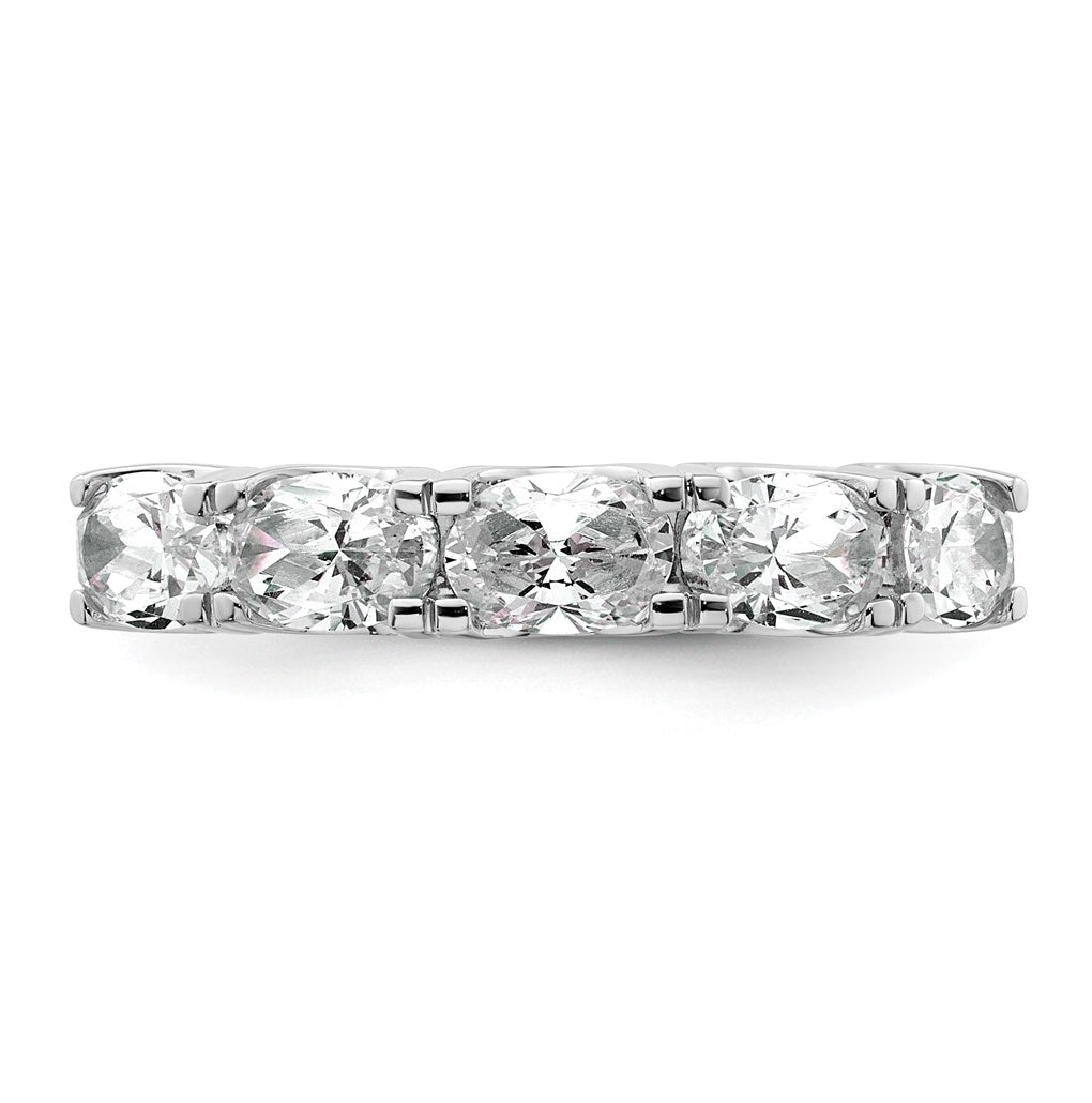 14k White Gold 1 1/2 carat Lab Grown Diamond VS+ F+ Complete Five Stone Band